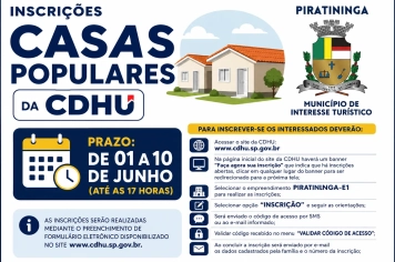 CDHU ABRE INSCRIÇÕES PARA CASAS DO PIRATININGA E1