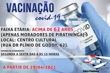 ATUALIZAÇÃO DO CRONOGRAMA DE VACINAÇÃO CONTRA COVID-19