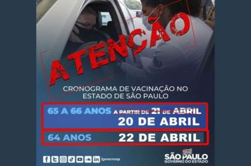 CRONOGRAMA DE VACINAÇÃO ATUALIZADO 22/04