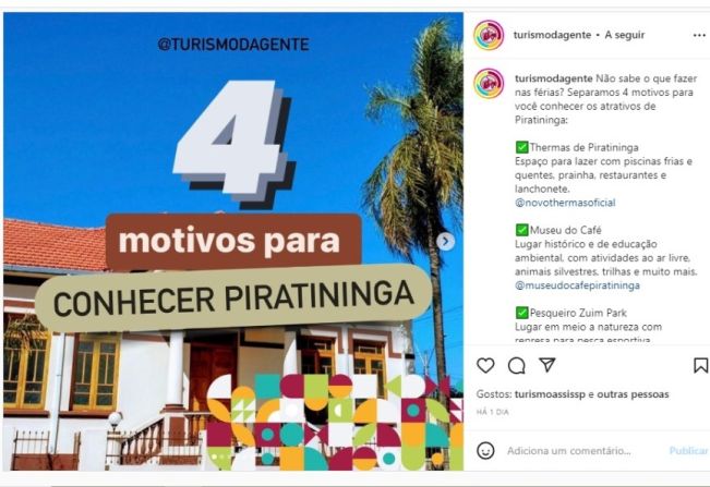 PIRATININGA É TEMA DE PUBLICAÇÃO ESPECIAL SOBRE TURISMO