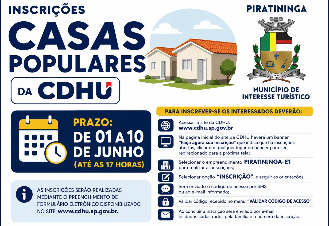 CDHU ABRE INSCRIÇÕES PARA CASAS DO PIRATININGA E1