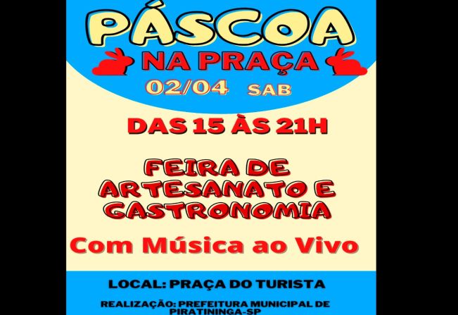 SABADÃO COM ARTESANATO DE PÁSCOA NA PRAÇA