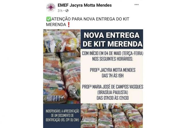 ENTREGA DO KIT MERENDA