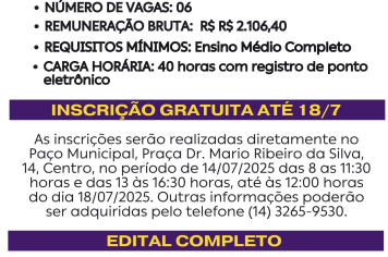 PREFEITURA ABRE PROCESSO SELETIVO PARA AGENTE EDUCACIONAL