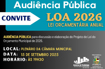 PREFEITURA REALIZA AUDIÊNCIA PÚBLICA DE ELABORAÇÃO DA LEI DE ORÇAMENTÁRIA ANUAL 2026